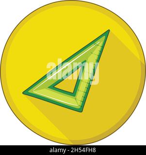 Triangle Ruler flat icon, vector illustration eps 10 Stock Vector