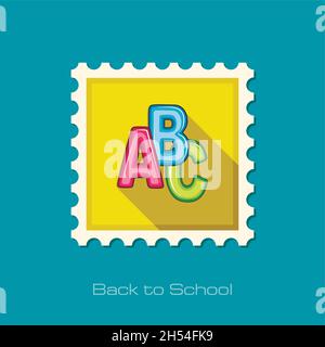ABC blocks flat stamp, vector illustration eps 10 Stock Vector