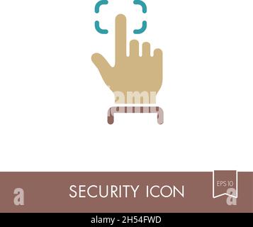Fingerprint scanning line icon. Biometrics concept. Security sign. Graph symbol for your web site design, logo, app, UI. Vector illustration, EPS10. Stock Vector