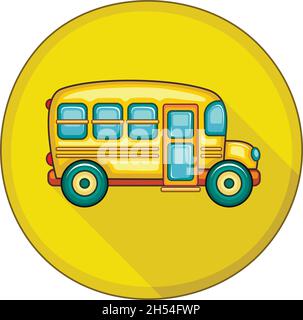 School Bus flat icon, vector illustration eps 10 Stock Vector