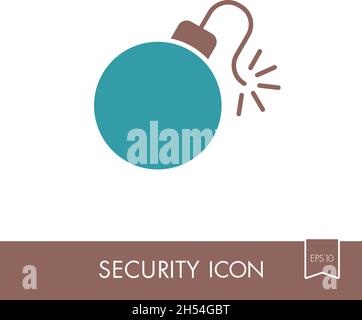 Bomb with lit fuse icon. Security sign. Graph symbol for your web site design, logo, app, UI. Vector illustration, EPS10. Stock Vector