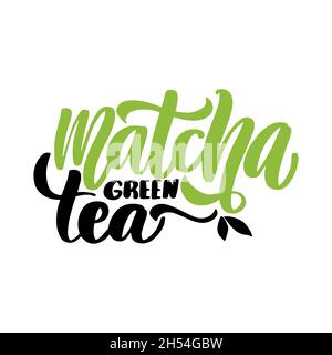 Matcha green tea quote isolated on background.  Stock Vector