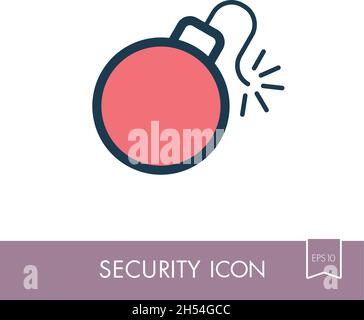 Bomb with lit fuse icon. Security sign. Graph symbol for your web site design, logo, app, UI. Vector illustration, EPS10. Stock Vector