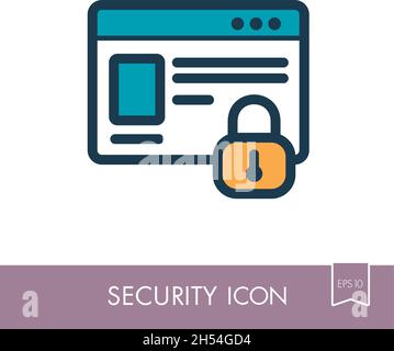 Internet protection symbol, data protection shield logo, information security flat icon, protected connection sign, online security concept, vector il Stock Vector