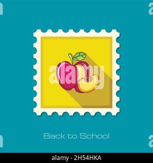 Apple flat stamp, vector illustration eps 10 Stock Vector