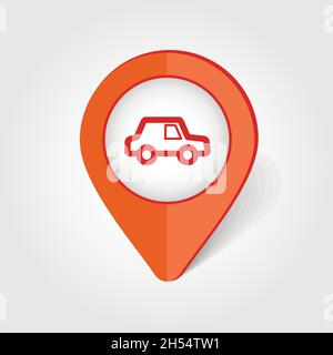 Car map pin icon, map pointer, vector illustration eps 10 Stock Vector ...