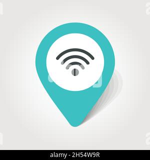 Wi-Fi map pin icon, map pointer, vector illustration eps 10 Stock Vector