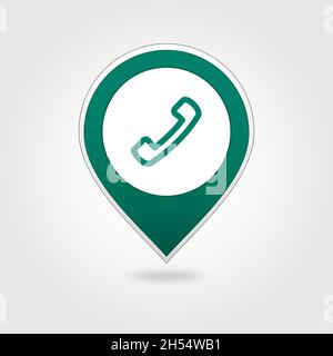 Telephone Handset map pin icon, map pointer, vector illustration eps 10 ...