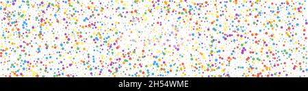 Festive astonishing confetti. Celebration stars. Colorful confetti on white background. Actual festive overlay template. Panoramic vector background. Stock Vector