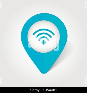 Wi-Fi map pin icon, map pointer, vector illustration eps 10 Stock Vector