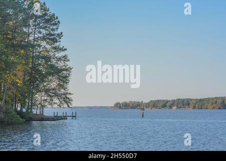 Beautiful view of Lake Claiborne State Park, in Homer, Claiborne Parish, Louisiana Stock Photo