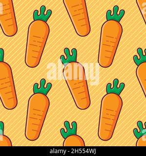 carrot seamless pattern vector illustration Stock Vector