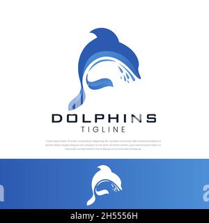 Dolphin logo as illustration Stock Vector