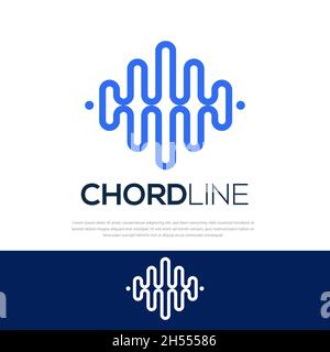 Vector blue chord line logo Stock Vector