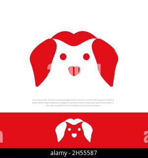 Love nosed puppy logo human best friend illustration Stock Vector