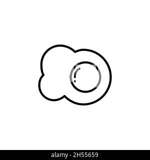 Fried egg sunny side up. Pixel perfect, editable stroke icon Stock Vector