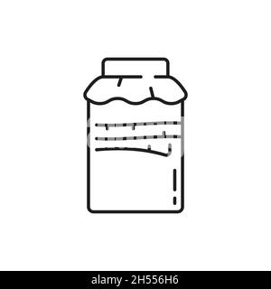 Probiotics ad isolated supplement in capsule for maintaining healthy balance of gut bacteria isolated outline icon. Vector immune and digestive health Stock Vector