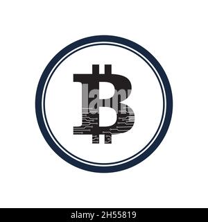 illustration Bitcoin crypto currency logo design Stock Vector