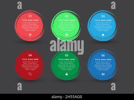 Circle Infographics with Brush Style Outside Stock Vector