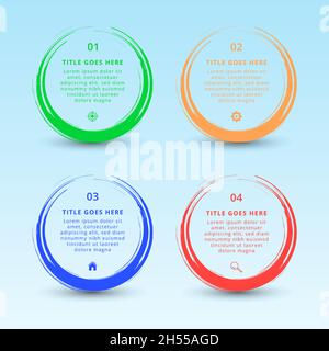 Circle Infographics With Brush Style Stock Vector