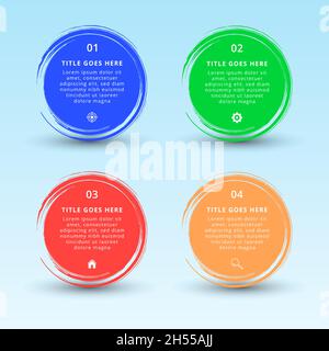 Circle Infographics with Brush Style Outside Stock Vector