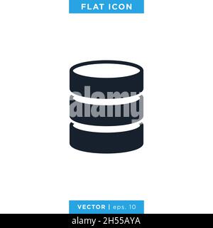 Database icon vector stock illustration design template. Stock Vector