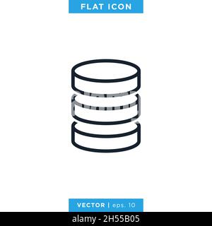 Database icon vector stock illustration design template. Stock Vector