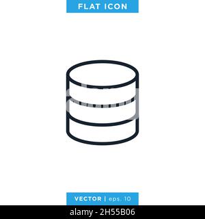 Database icon vector stock illustration design template. Stock Vector