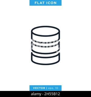 Database icon vector stock illustration design template. Stock Vector