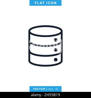 Database icon vector stock illustration design template. Stock Vector