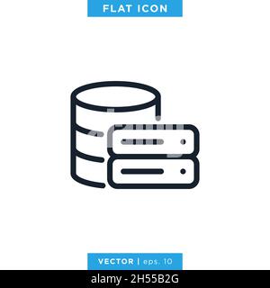 Database icon vector stock illustration design template. Stock Vector