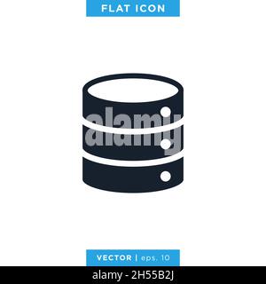 Database icon vector stock illustration design template. Stock Vector