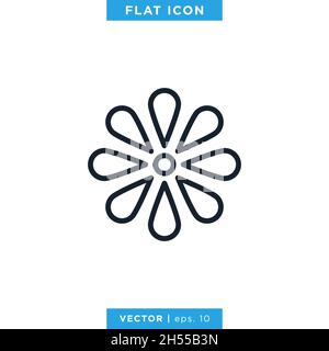 Flower icon vector stock illustration design template. Editable stroke. Stock Vector