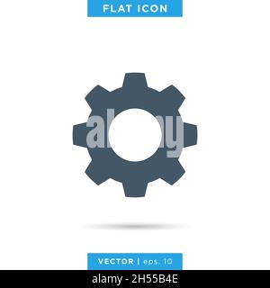 Gear icon vector stock illustration design template. Stock Vector