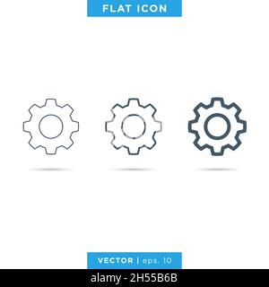 Gear icon vector stock illustration design template. Stock Vector