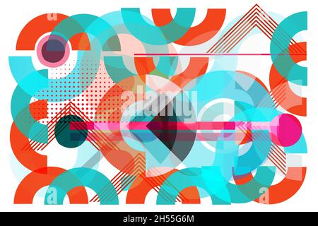 Colourful Fluid circles and curve shape geometric vector EPS illustration creative design. Stock Vector