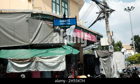 Khaosan Road aka Khao San Road Area Tourist Attraction Bangkok Thailand Stock Photo