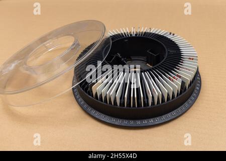 Photographic Slide Projector Tray or slide projector magazine or carousel Stock Photo