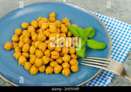 Vegetarian meals. Boiled chickpeas Studio Photo Stock Photo