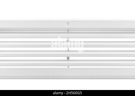 White ventilation grille for cooling the built in refrigerator in kitchen furniture, isolated on a white background. Stock Photo
