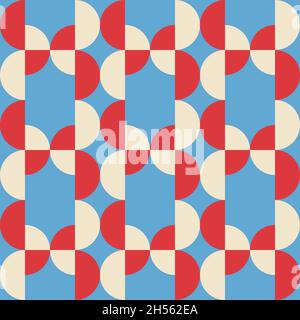Simple and elegant geometric shapes will decorate any surface or thing and make it attractive. Rounded seamless pattern for prints, textile, web, adve Stock Vector