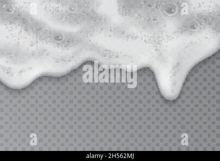 Free Vector  Foam frame, white beer or soap froth horizontal border with  bubbles texture, foamy sea or ocean wave, laundry cleaning detergent spume  isolated on transparent space, realistic 3d vector mockup