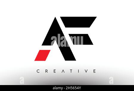 AF A F Creative Modern Black Letters Logo Design with Brush Swoosh ...