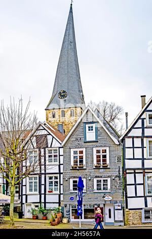 Mittelalterlicher Stadtkern von Hattingen, Nordrhein-Westfalen. Mediaeval Town Hattingen in North Rhine-Westphalia Stock Photo