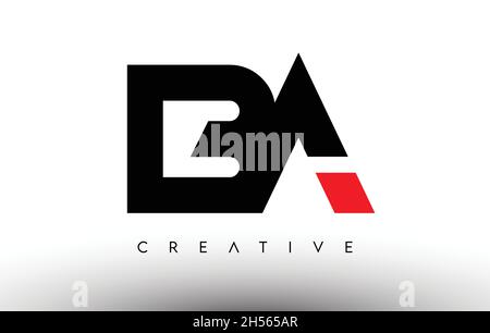 BA B A Creative Modern Black Letters Logo Design with Brush Swoosh ...