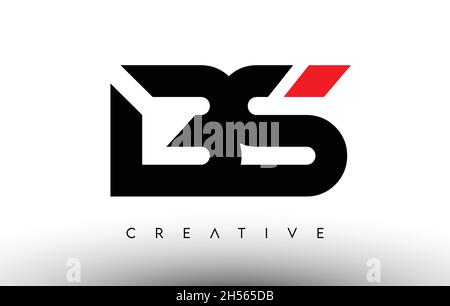 BS Creative Modern Letter Logo Design. BS Icon Letters Logo Vector Illustration with Black and Red Colors Stock Vector