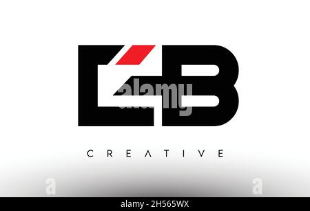 EB Creative Modern Letter Logo Design. EB Icon Letters Logo Vector Illustration with Black and Red Colors Stock Vector