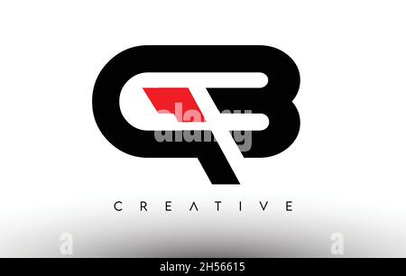 GB Creative Modern Letter Logo Design. GB Icon Letters Logo Vector Illustration with Black and Red Colors Stock Vector