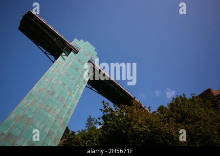 Niagara Falls Prospect Point Observation Tower against blue sky stunning view from below at summer on sunny day, beautiful view Stock Photo