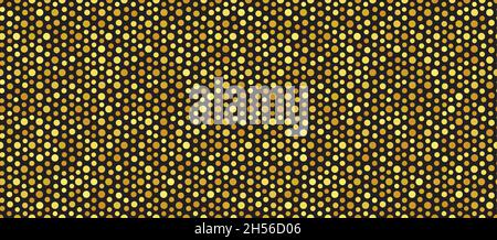 Sparcle wallpaper. Shimmer gold surface, golden halftone pattern. Bright glitter dotted texture, glowing gleam background. Yellow armored texture Stock Vector